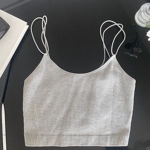 Grey Stretch Crop Top